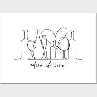 Adoro il vino (I love wine - Italian) Posters and Art